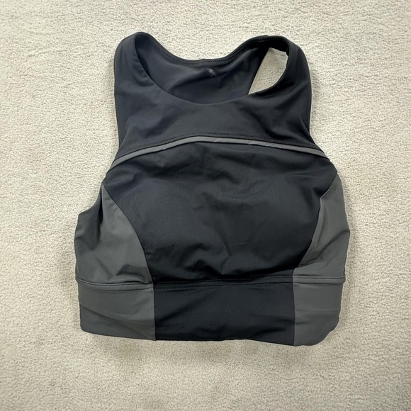 Lululemon Sports Bra Womens 2 Black Hike To Swim Bra Racerback Detours Welcome - Picture 1 of 10